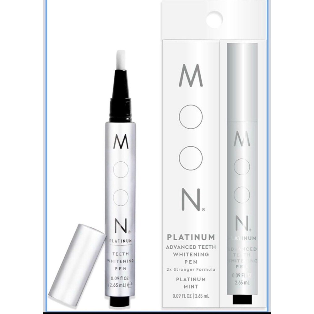 MOON Teeth Whitening Pen, Platinum Mint, 0.09 Fl Oz, Gentle on Teeth, Whitens